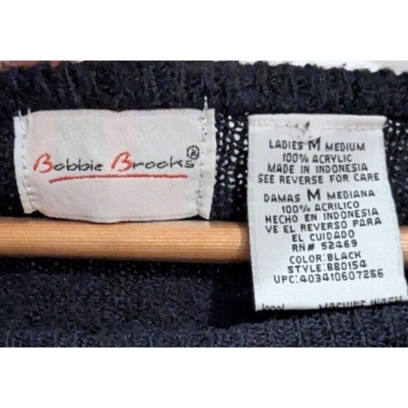 Vintage 90s Bobby Brooks Career Wear Sweater Black Sz M Short Sleeve Shell - Picture 2 of 5